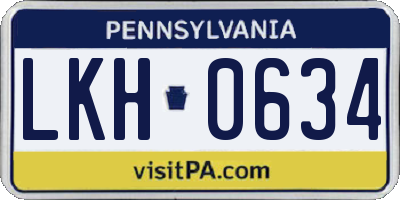 PA license plate LKH0634