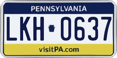PA license plate LKH0637