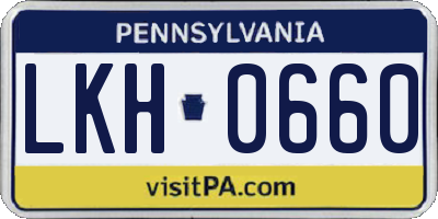 PA license plate LKH0660