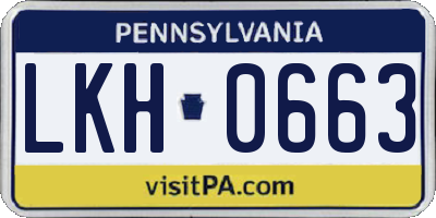 PA license plate LKH0663
