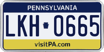 PA license plate LKH0665