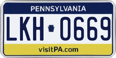 PA license plate LKH0669