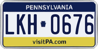 PA license plate LKH0676