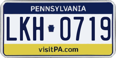 PA license plate LKH0719