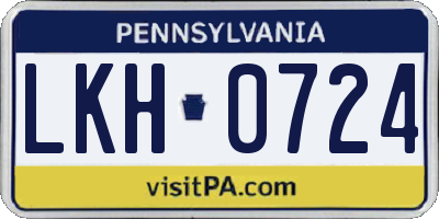 PA license plate LKH0724