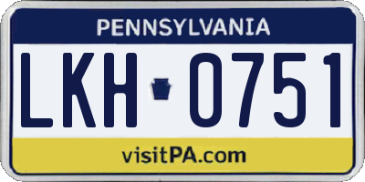 PA license plate LKH0751