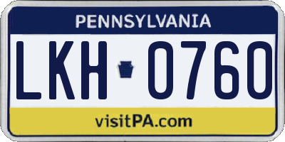 PA license plate LKH0760