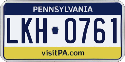 PA license plate LKH0761