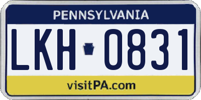 PA license plate LKH0831