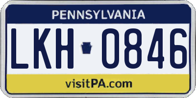 PA license plate LKH0846