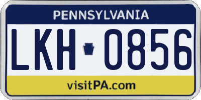 PA license plate LKH0856