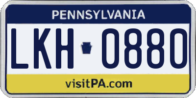 PA license plate LKH0880