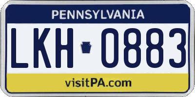 PA license plate LKH0883