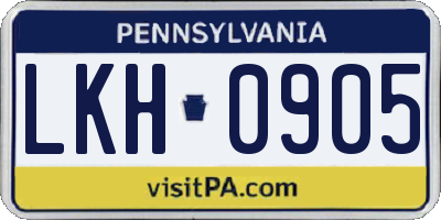 PA license plate LKH0905