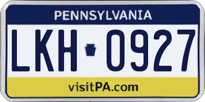 PA license plate LKH0927