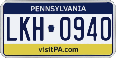 PA license plate LKH0940