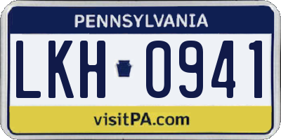 PA license plate LKH0941