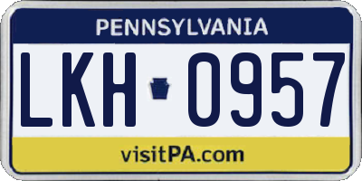 PA license plate LKH0957