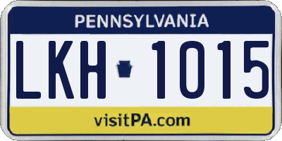 PA license plate LKH1015