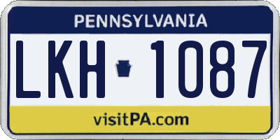 PA license plate LKH1087