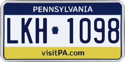 PA license plate LKH1098
