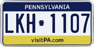 PA license plate LKH1107