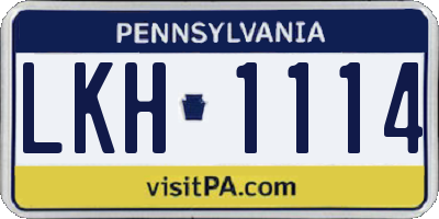 PA license plate LKH1114