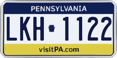 PA license plate LKH1122