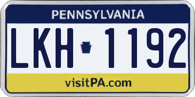 PA license plate LKH1192