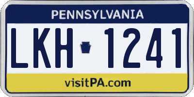 PA license plate LKH1241