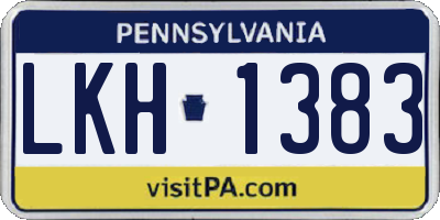 PA license plate LKH1383
