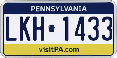 PA license plate LKH1433