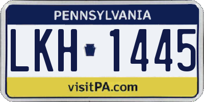 PA license plate LKH1445