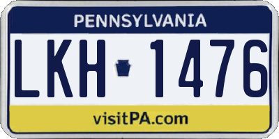 PA license plate LKH1476