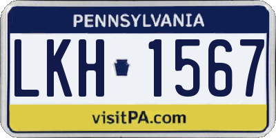 PA license plate LKH1567