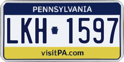 PA license plate LKH1597