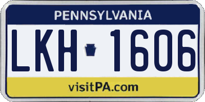 PA license plate LKH1606