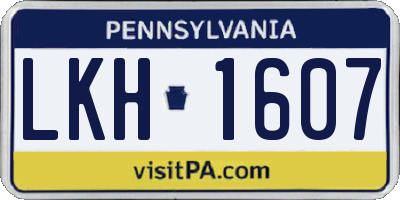 PA license plate LKH1607