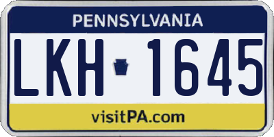 PA license plate LKH1645