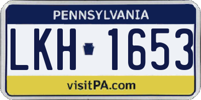 PA license plate LKH1653