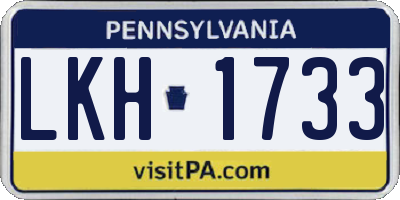 PA license plate LKH1733