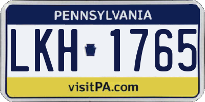 PA license plate LKH1765