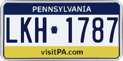 PA license plate LKH1787
