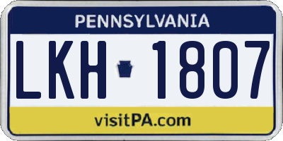 PA license plate LKH1807