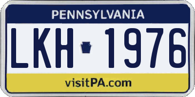 PA license plate LKH1976