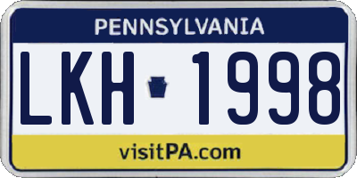 PA license plate LKH1998