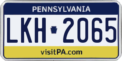PA license plate LKH2065
