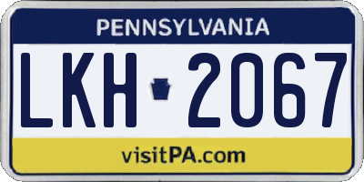 PA license plate LKH2067
