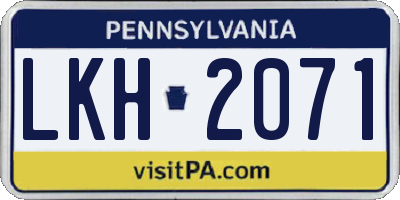 PA license plate LKH2071