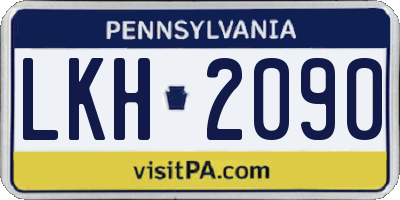 PA license plate LKH2090